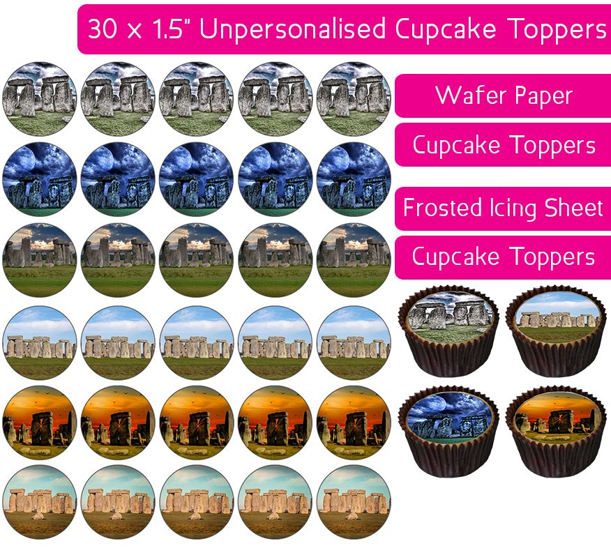 Stonehenge - 30 Cupcake Toppers