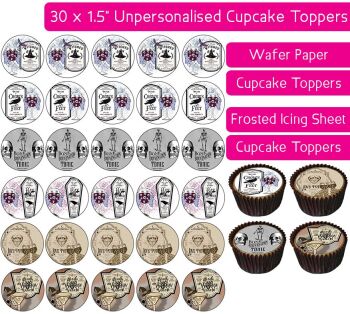 Apothecary - 30 Cupcake Toppers