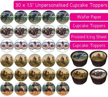 Horse Racing - 30 Cupcake Toppers