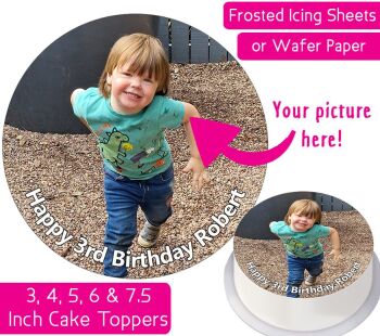 Your Own Personalised Photo Round Cake Topper