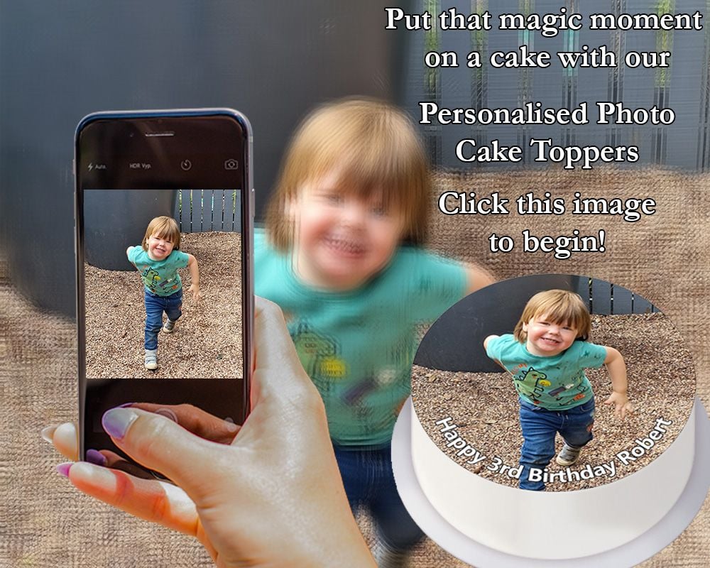 Personalised Photo Cake Topper Advert