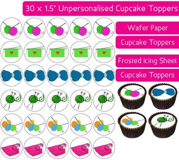 Knitting - 30 Cupcake Toppers