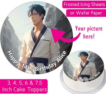 Any Anime Character Round Cake Topper