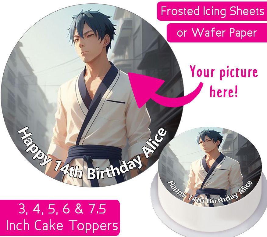 Any Anime Character Round Cake Topper