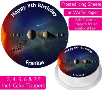 Space Solar System Planets Personalised Cake Topper