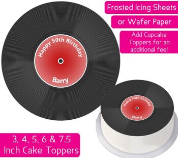 Vinyl Record Personalised Cake Topper