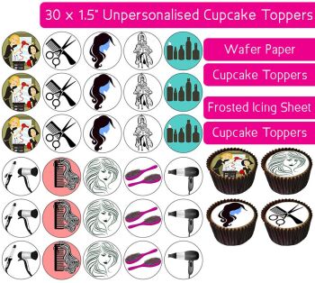 Hairdresser Salon - 30 Cupcake Toppers
