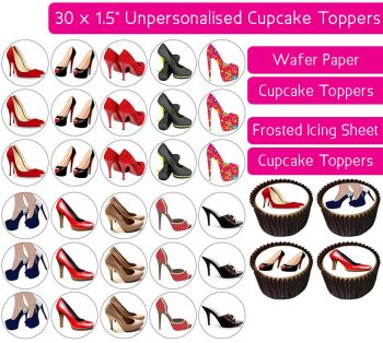 Ladies Shoes Heels - 30 Cupcake Toppers