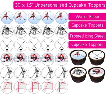 Ice Hockey - 30 Cupcake Toppers