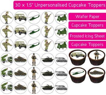 Army Forces - 30 Cupcake Toppers
