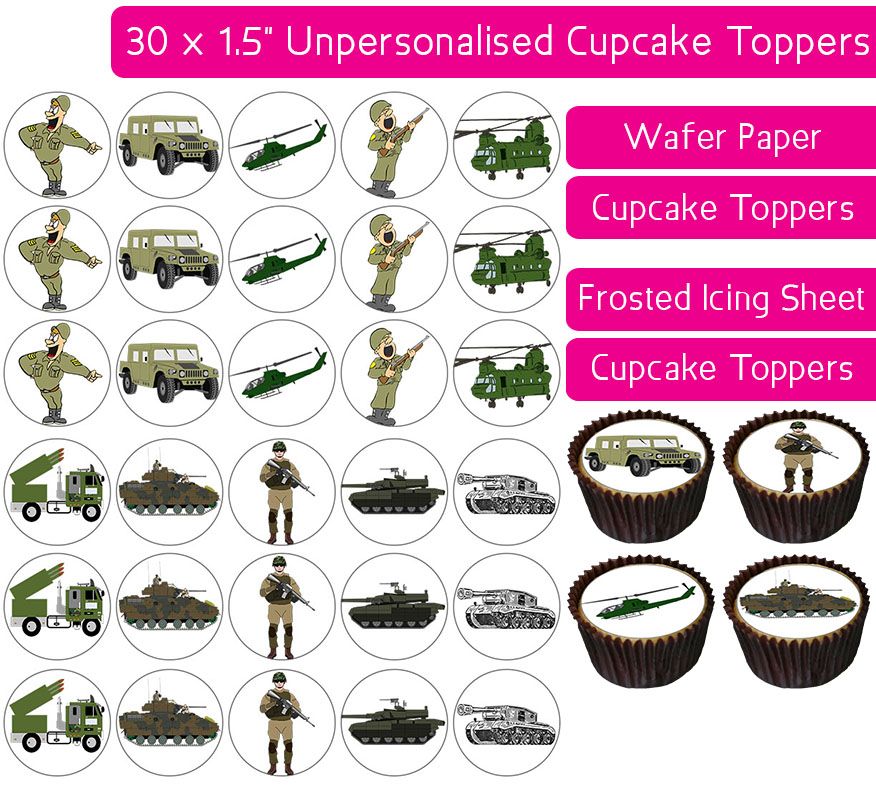 Army Forces - 30 Cupcake Toppers