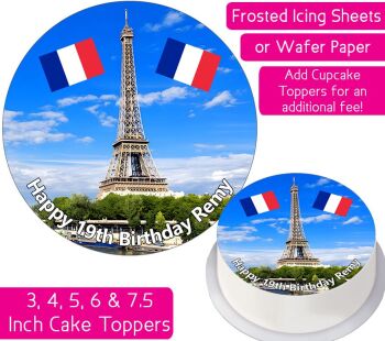 Paris Eiffel Tower Personalised Cake Topper