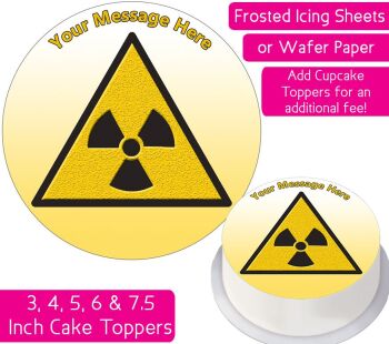 Radiation Nuclear Warning Personalised Cake Topper