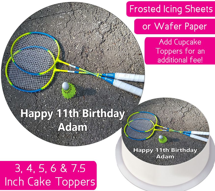 Badminton Personalised Cake Topper
