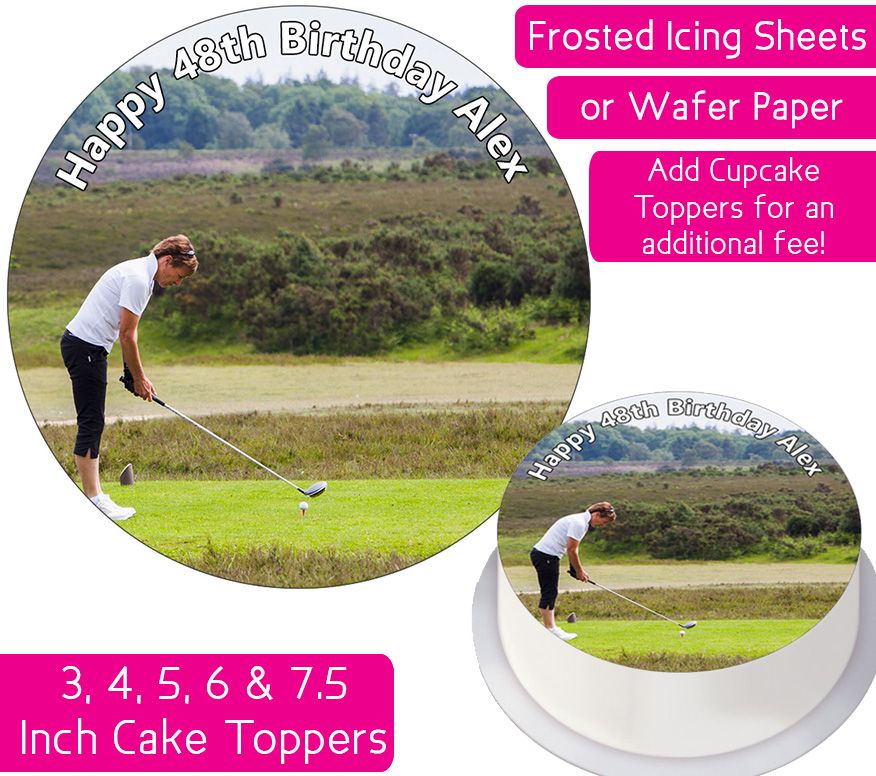 Golfing Personalised Cake Topper
