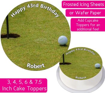 Golf Putt Personalised Cake Topper
