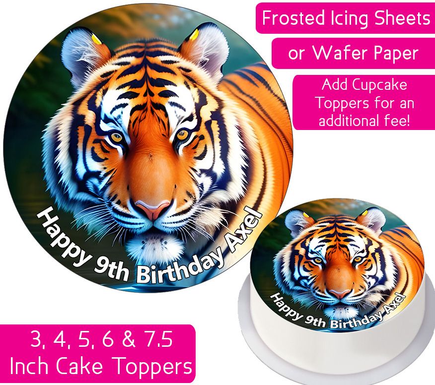 Tiger Cartoon Personalised Cake Topper