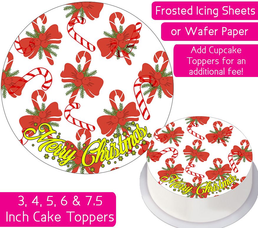 Christmas Candy Cane Personalised Cake Topper
