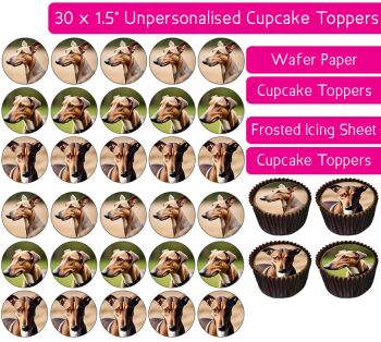 Dogs (Greyhound) - 30 Cupcake Toppers