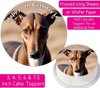 Dog Greyhound Personalised Cake Topper