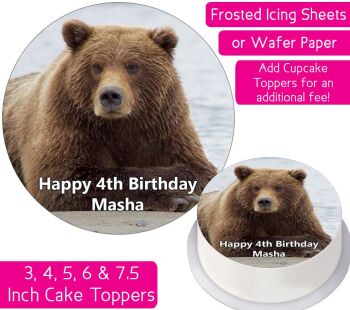 Grizzly Bear Personalised Cake Topper