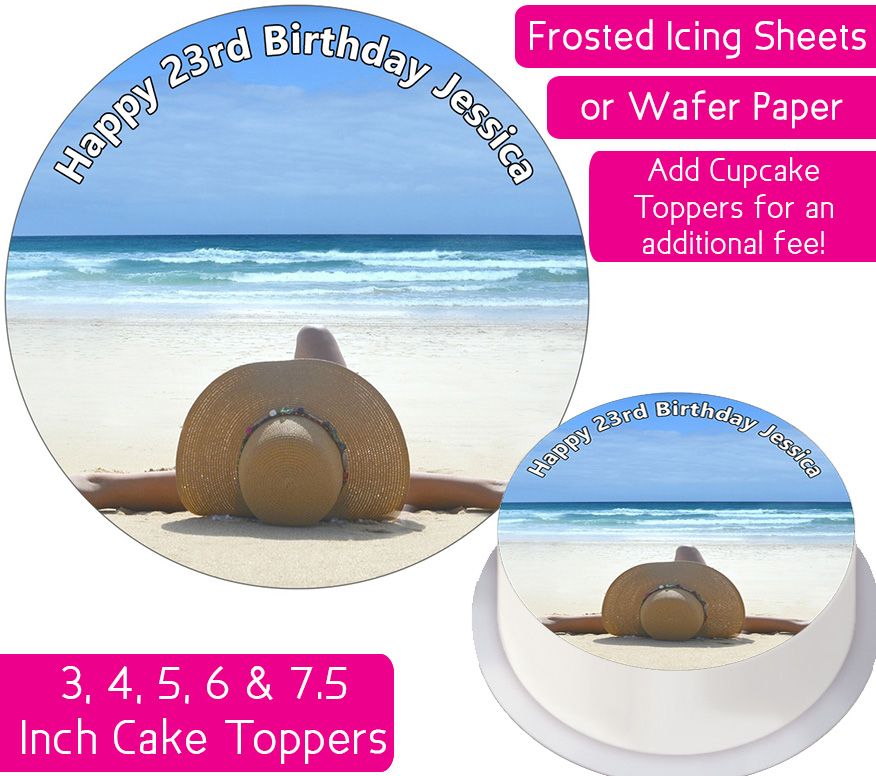 Holiday Beach Personalised Cake Topper