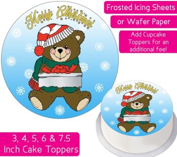 Christmas Bear Personalised Cake Topper