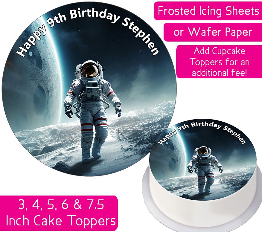 Astronaut Planet Personalised Cake Topper