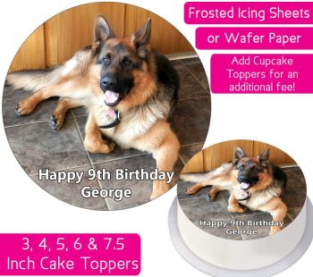 Dog German Shepherd Personalised Cake Topper