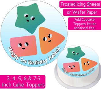 Geometric Shapes Personalised Cake Topper
