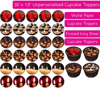 Candles - 30 Cupcake Toppers