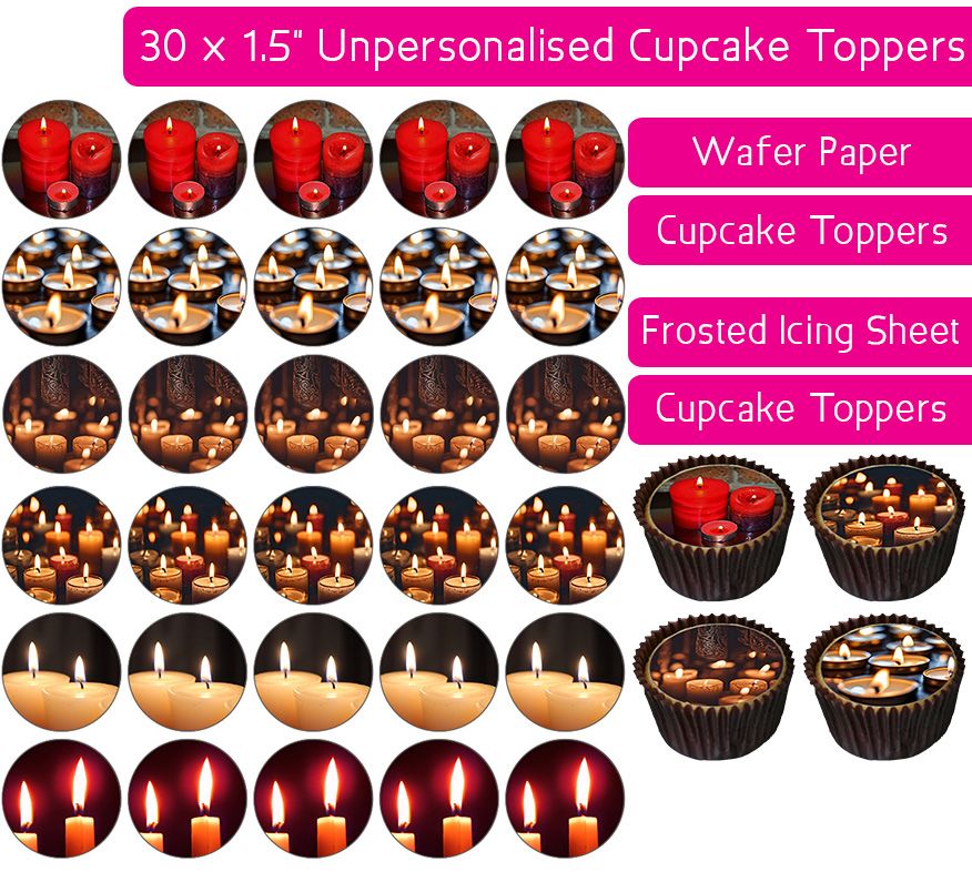 Candles - 30 Cupcake Toppers