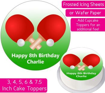 Table Tennis Personalised Cake Topper