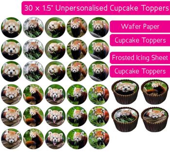 Red Panda - 30 Cupcake Toppers