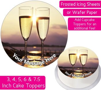 Champagne Sunset Personalised Cake Topper
