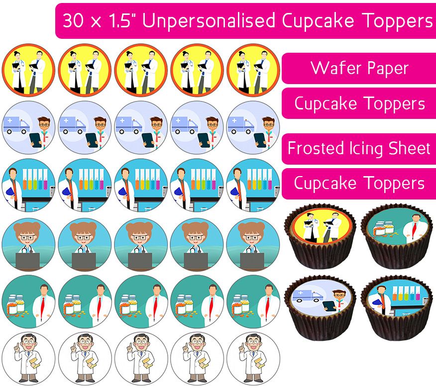 Doctors - 30 Cupcake Toppers