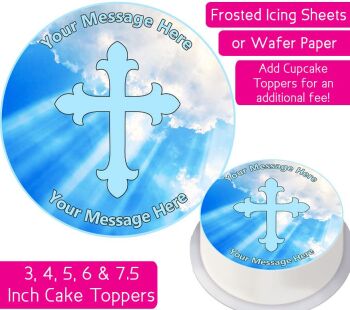 Communion Blue Personalised Cake Topper