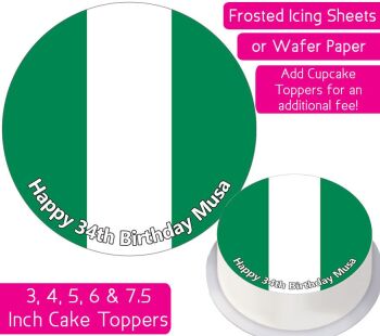 Nigeria Flag Personalised Cake Topper