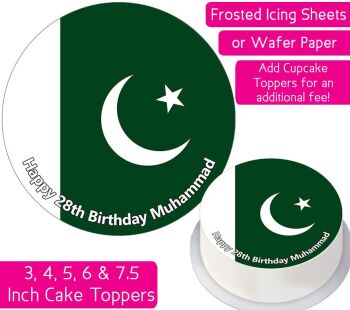 Pakistan Flag Personalised Cake Topper