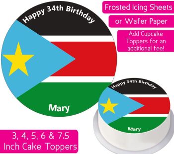 South Sudan Flag Personalised Cake Topper