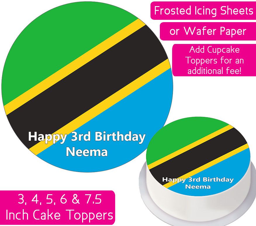 Tanzania Flag Personalised Cake Topper