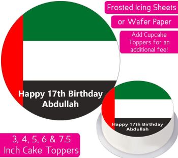 United Arab Emirates Flag Personalised Cake Topper