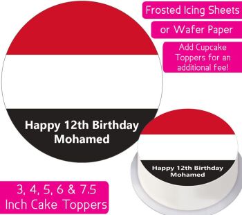 Yemen Flag Personalised Cake Topper