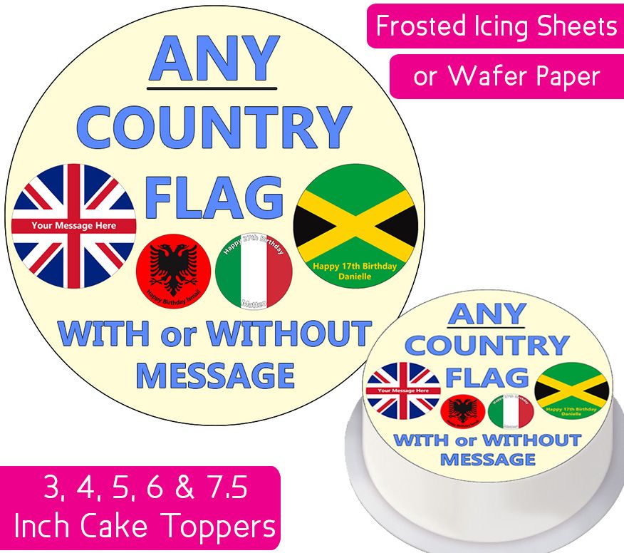 Any Country Flag Personalised Cake Topper