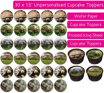 Tortoise - 30 Cupcake Toppers