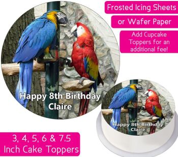 Parrots Personalised Cake Topper
