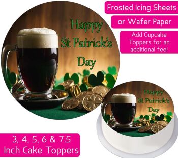 St Patrick's Day Drink Personalised Cake Topper