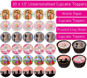 Mother Daughter - 30 Cupcake Toppers