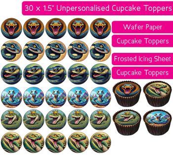 Snake Cartoon - 30 Cupcake Toppers