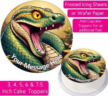 Snake Cartoon Personalised Cake Topper
